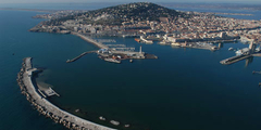 Superbe vue aérienne de Sète confiée par l'Office de Tourisme de Sète (crédits photos: OT Sète)