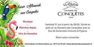 Le Domaine des Conquêtes à Aniane organise une soirée Afterwork le vendredi 19 juin. Le Domaine des Conquêtes à Aniane organise une soirée Afterwork le vendredi 19 juin.