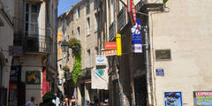 Rue de l'Aiguillerie au centre-ville de Montpellier