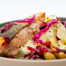 Pavé de saumon - restaurant de poissons Montpellier - L'Effet Jardin Lattes