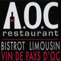 Logo du restaurant AOC dans le quartier Port Marianne face à la Mairie de Montpellier Logo du restaurant AOC dans le quartier Port Marianne face à la Mairie de Montpellier