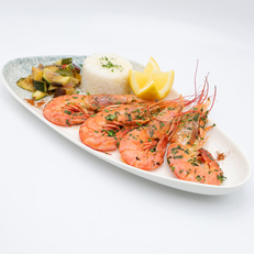 Gambas en persillade flambées au Pastis