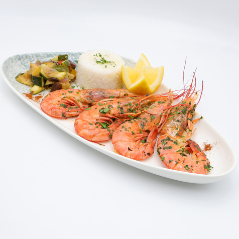 Gambas en persillade flambées au Pastis